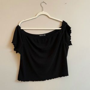 NASTY GAL OFF THE SHOULDER CROP TOP SIZE 20